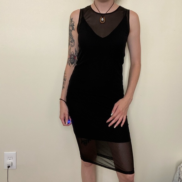 Sheer dress with under slip - Picture 1 of 5